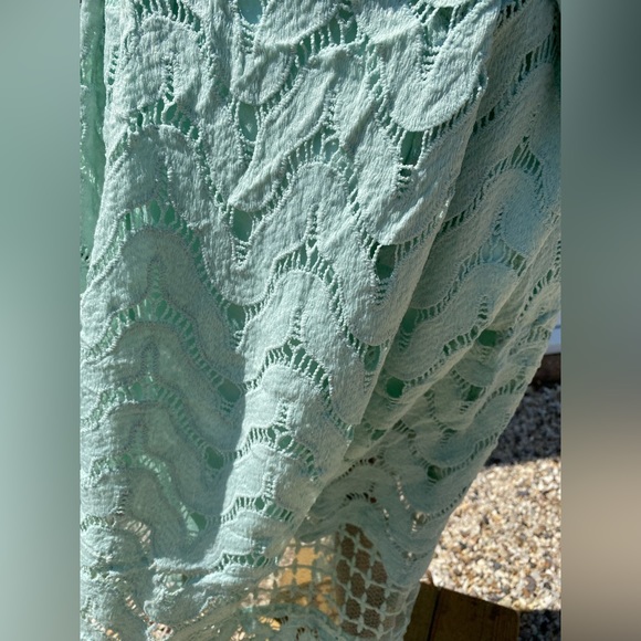 Apricot Size 10 Mint Green A Line Skirt Lace Style Lined Midi - Picture 2 of 8